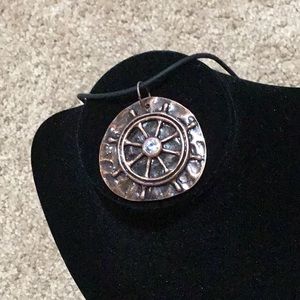 ⭐️ Handmade Ship’s Wheel Copper Colored Medallion Necklace  NEW - 16”